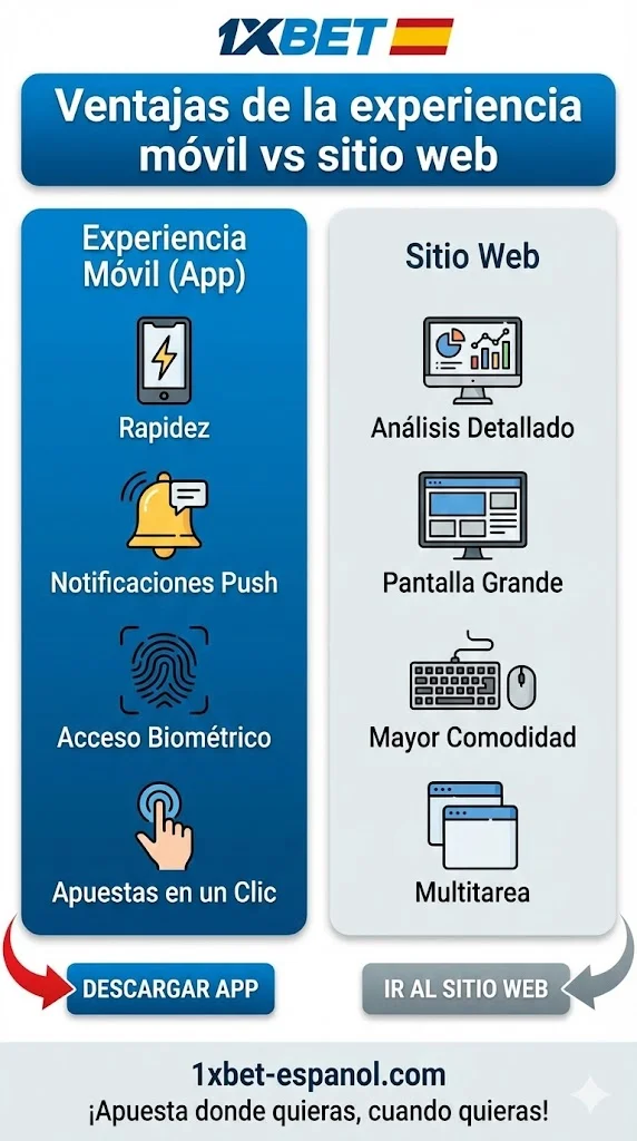Ventajas de la experiencia móvil vs sitio web