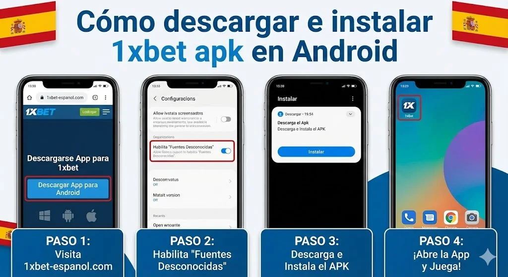 Cómo descargar e instalar 1xbet apk en Android