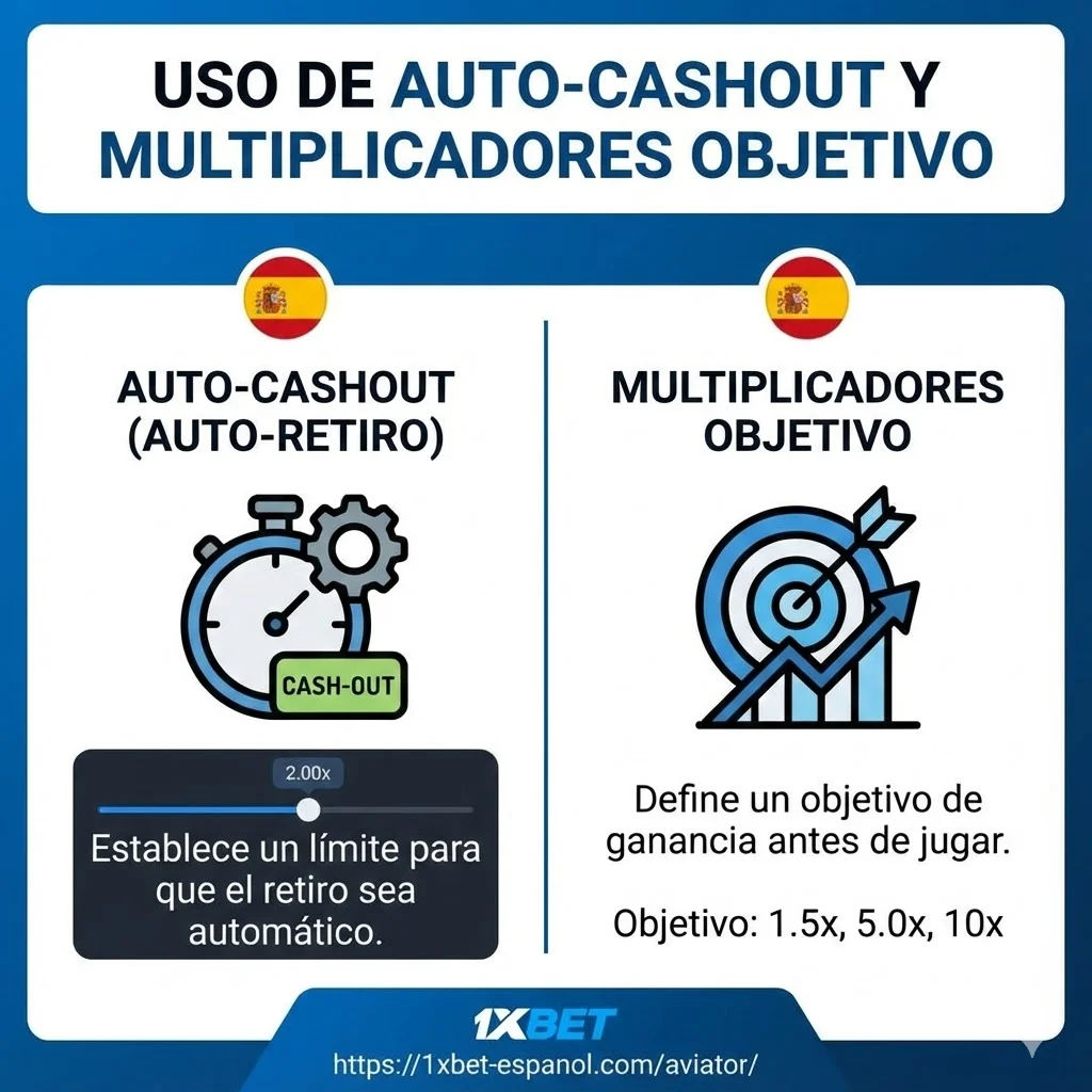 Uso de auto-cashout y multiplicadores objetivo