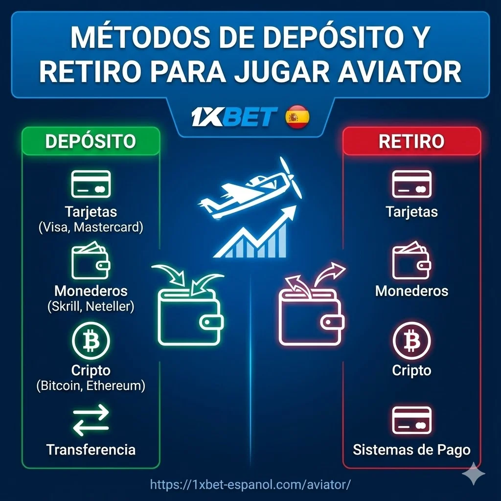 Métodos de depósito y retiro para jugar Aviator